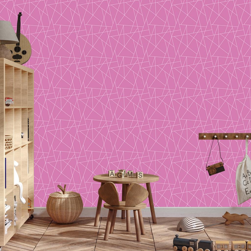 Wallpaper Geometric pattern, powder pink top, powder pink bottom, 50x1000