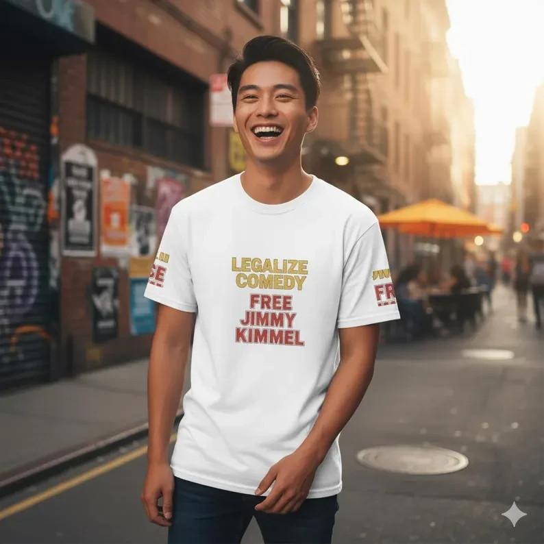 Unisex Heavy Cotton Tee - Legalize Comedy, Free Jimmy Kimmel, Graphic Shirt for XL