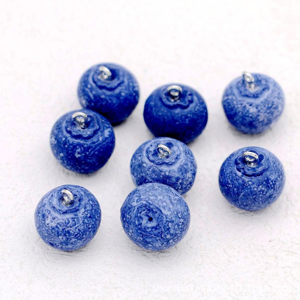 8 Stück Blaubeer-Form Niedliche Ornamente Frucht-Anhänger Schmuckherstellung DIY Halsketten Armbänder Ohrringe Schlüsselanhänger Zubehör