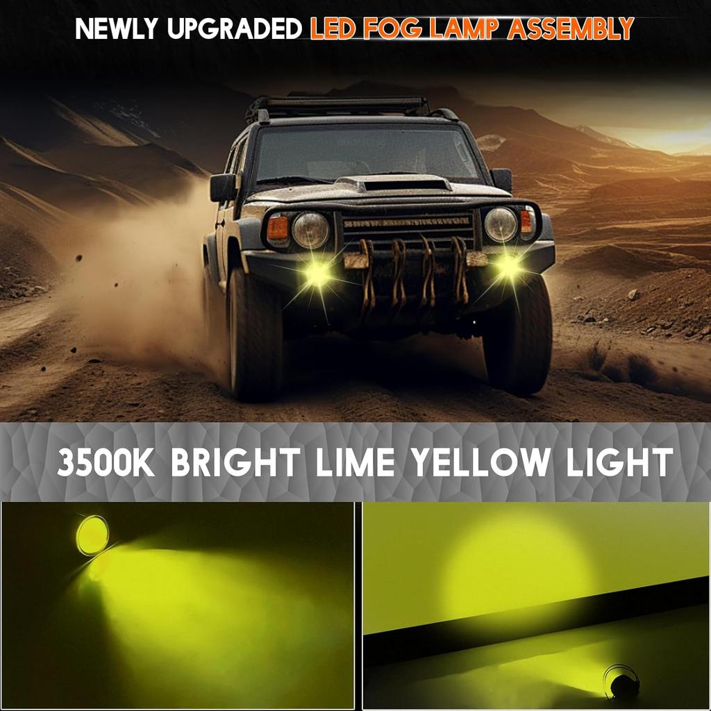 Fog Lights 3.5 Inch OEM 19606300 For SUBARU WRX 2015- Front Bumper Fog Light Lamps Left Right Driver&Passenger Assemblies Fog Light Beam,3500K Golden