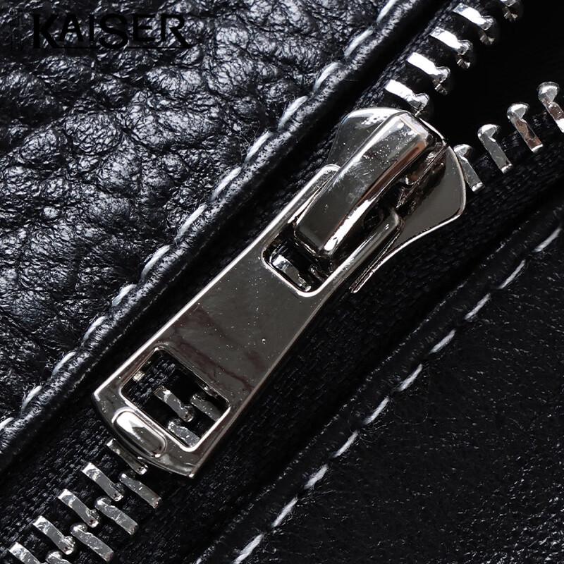 KAISER Men's Hooded Lambskin Leather Jacket