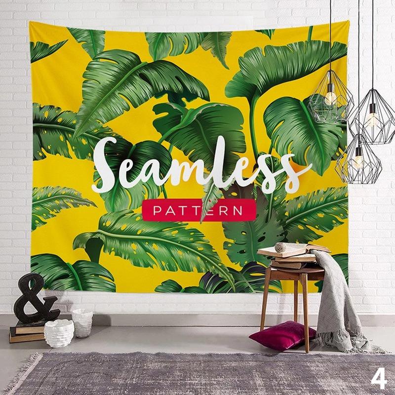 Wandteppich mit tropischen Pflanzen, Palmblättern, für den Sommer, Grünpflanzen, Party für die Inneneinrichtung, Ästhetik, Wandteppich mit Blättern
