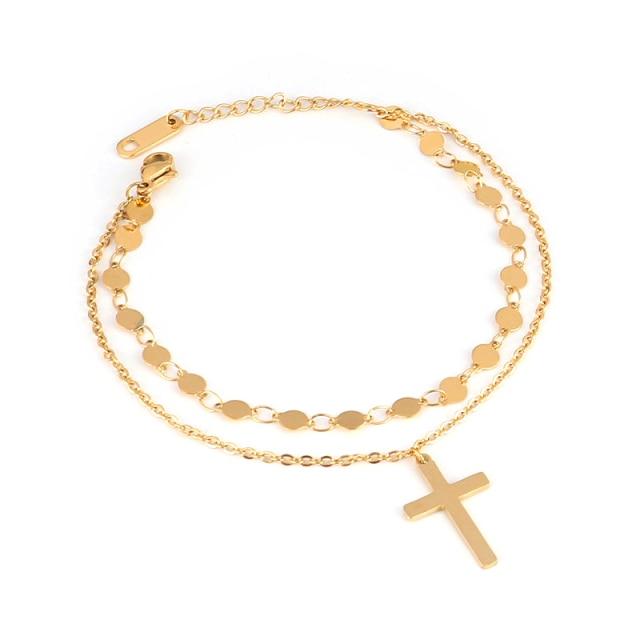 Βραχιόλι από ατσάλι για γυναίκες Ανοξείδωτα βραχιόλια Καρδιά κρεμαστά βραχιόλια μόδας αλυσίδα βραχιόλια Γυναικεία χοντρό βραχιόλι Δώρο κοσμήματα