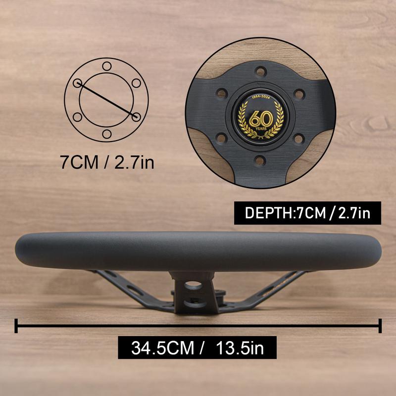 JDM Racing 14Inch 60th Anniversary Steering Wheel Car Drift Leather Sport Steering Wheel For VW HONDA TOYOTA BMW