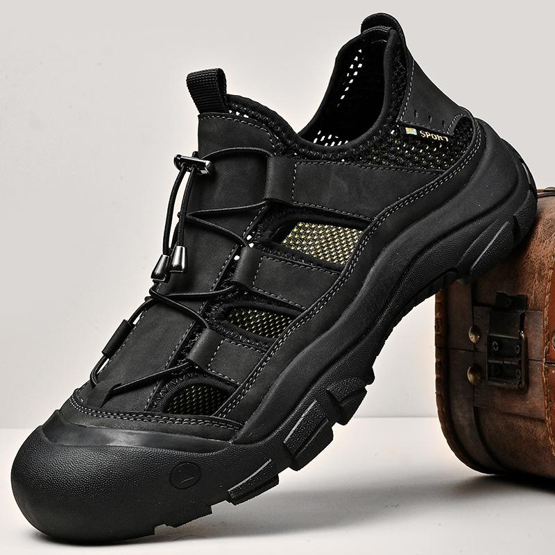 Men's Beach Shoes 2025 Summer Breathable Bag Head Sandals Men's Outdoor Hiking Shoes Casual Large Size Men's Shoes 46