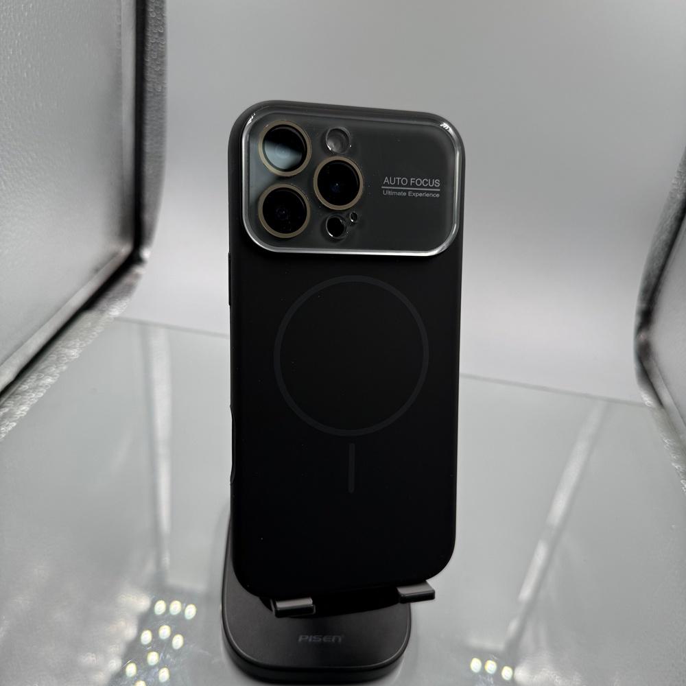 

Защита камеры с большим окном для чехла MagSafe для iPhone 17 16 15 14 13 Pro Max Матовый Оригинальный Магнитный Ударопрочный Чехол для Телефона iPhone 15 чёрный