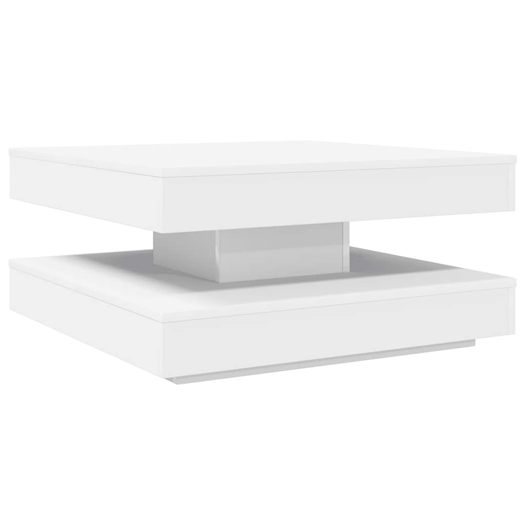 Drehbarer Couchtisch 360 Grad Schwenkbar Weiß 70 x 70 x 34,5 cm