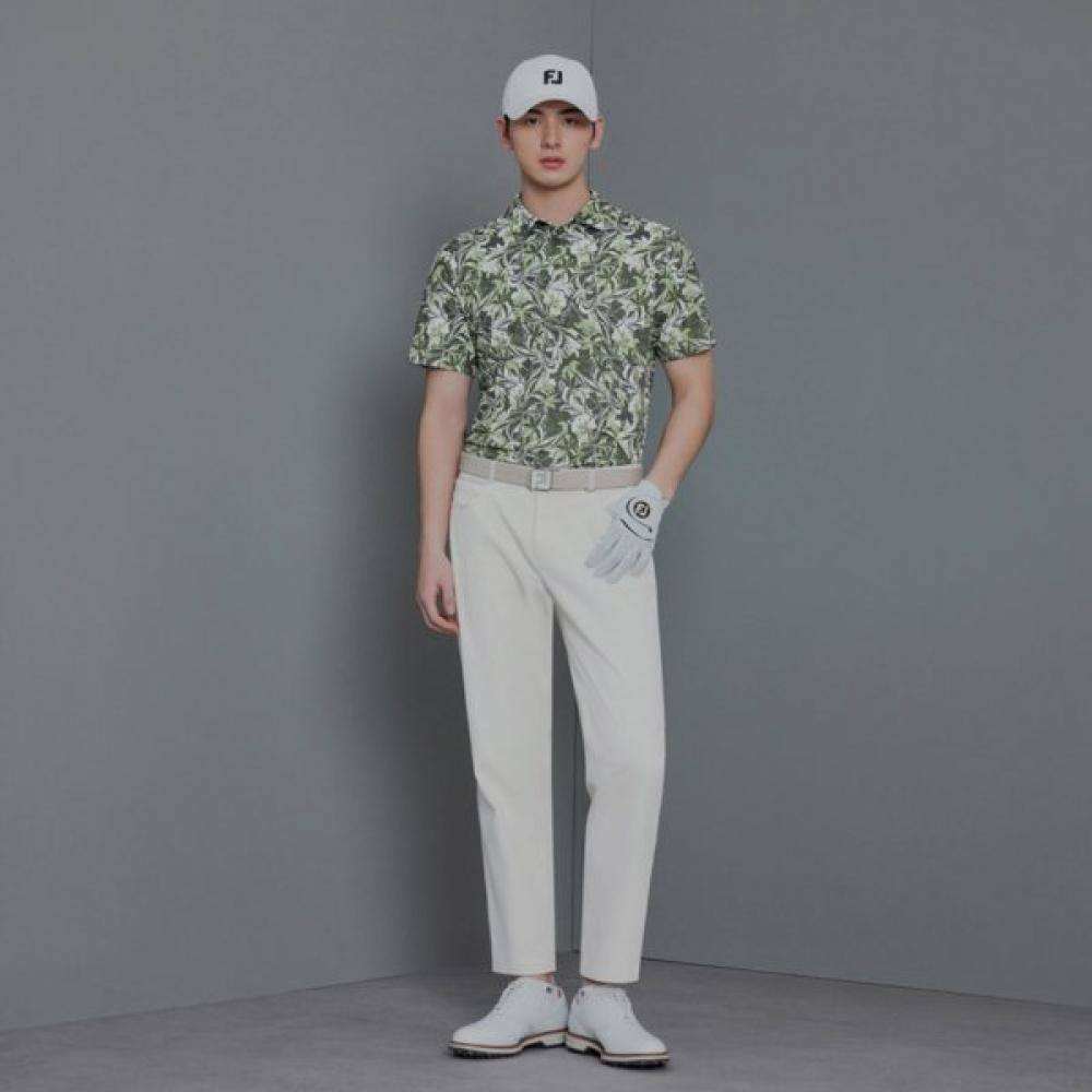 Footjoy Flower Print Polo Shirt Green 36947 M