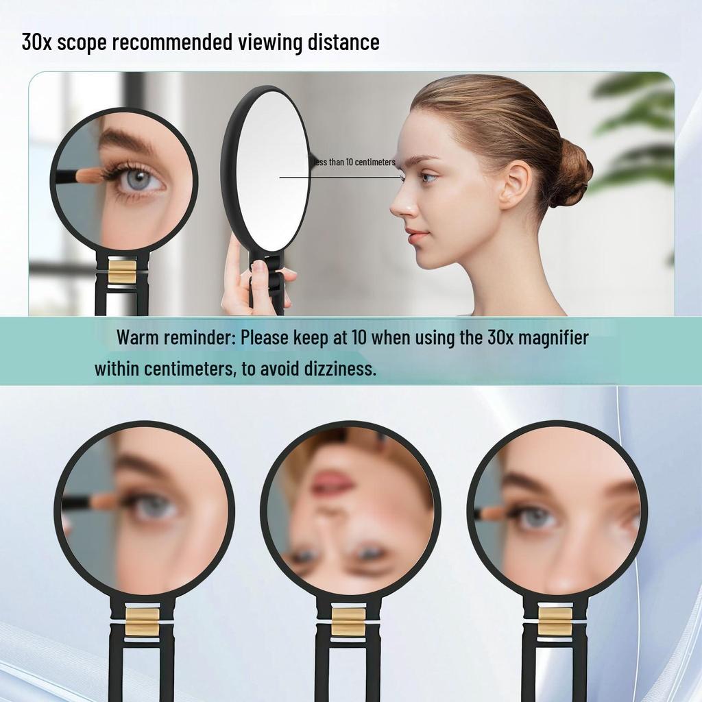 Hochauflösender 10X-40X Handheld Klapp-Vergrößerungs-Kosmetikspiegel