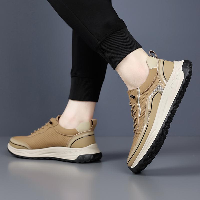 Fashion Lace-Up Men Shoe Leather Fashion Casual Shoes Men All-match Mens Sneakers Handmade Men's Walking Shoes New Skate Footwear Men