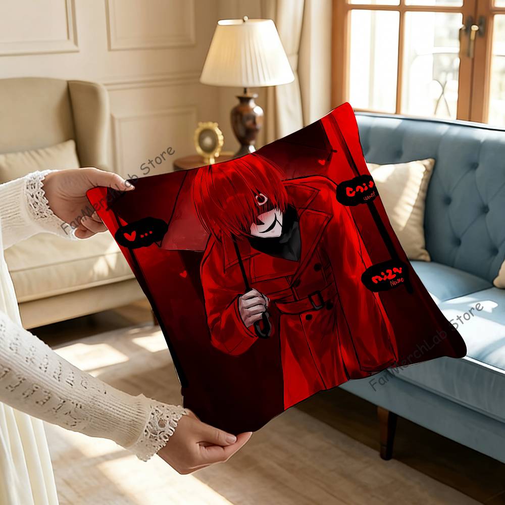 HHomicipher MrScarletellaS Anime Pillowcase Pillowslip Cushion Plush Boys Girls Cartoon Anime Kawaii Decoration Kids Birthday