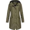 Women Solid Rain Outdoor Plus Size Hooded Raincoat Windproof Long Jacket Coat