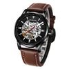 OCHSTIN Mechanical Watch Men Skeleton Steampunk Automatic Self Wind Classic Leather Strap Luminous Male Wristwatch Reloj Hombre