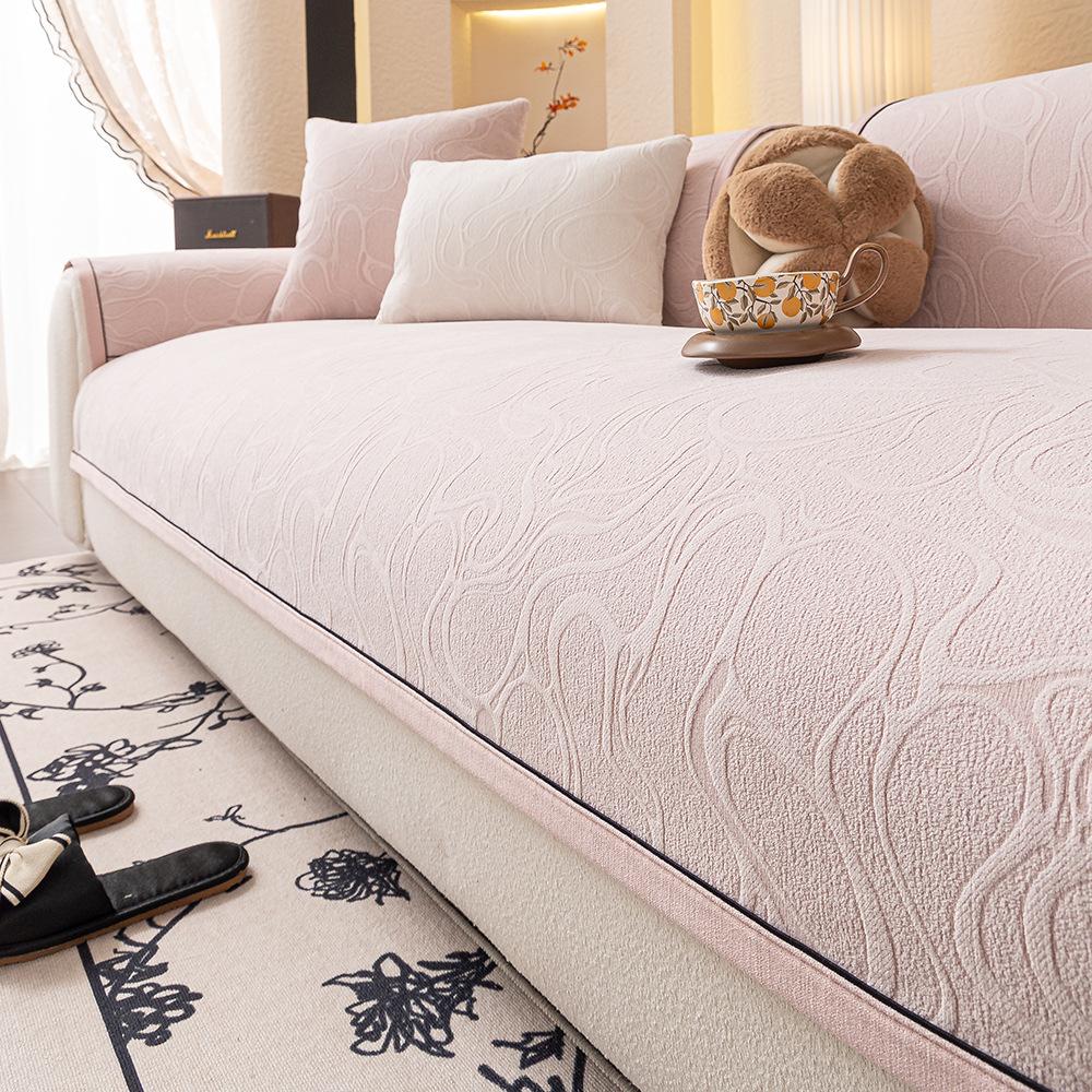Four Seasons Universal Sofa Cushion  New Chenier Sofa Cover Non-Slip Straight Row Sofa Cushion Cushion One Piece
