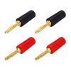 Uxcell 4pcs 2mm Banana Plugs 10A 6mm OD Speaker Wire Cable Plug Connectors Black Red 26.5mm