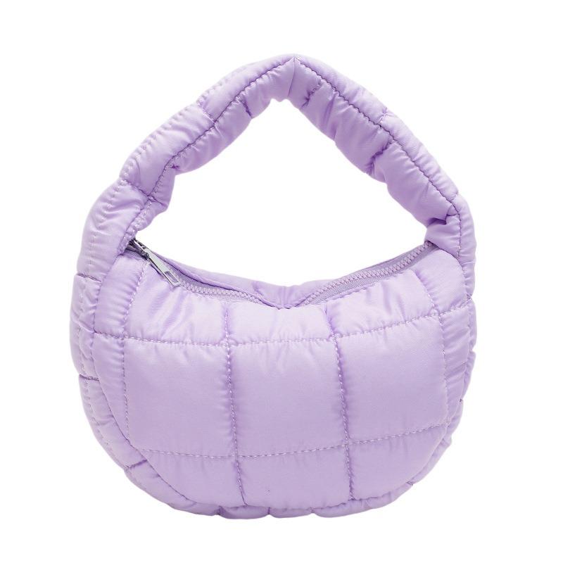 Niche fashionable pleated cloud bag women's solid color personalized hand carry cotton clothing bag