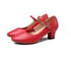 Faux Leather Dancing Shoes for Women Soft Soled Modern Dance Shoes 5cm Mid Heel Latin Dance Shoes