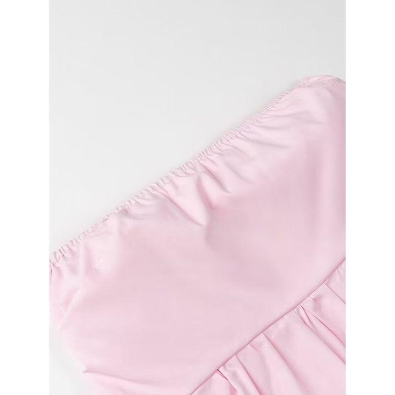 Kaslead New Arrival Women's Clothing Fashion Style Fashion Casual Easiest for Match Minimalist Tube Top Cropped Small Top