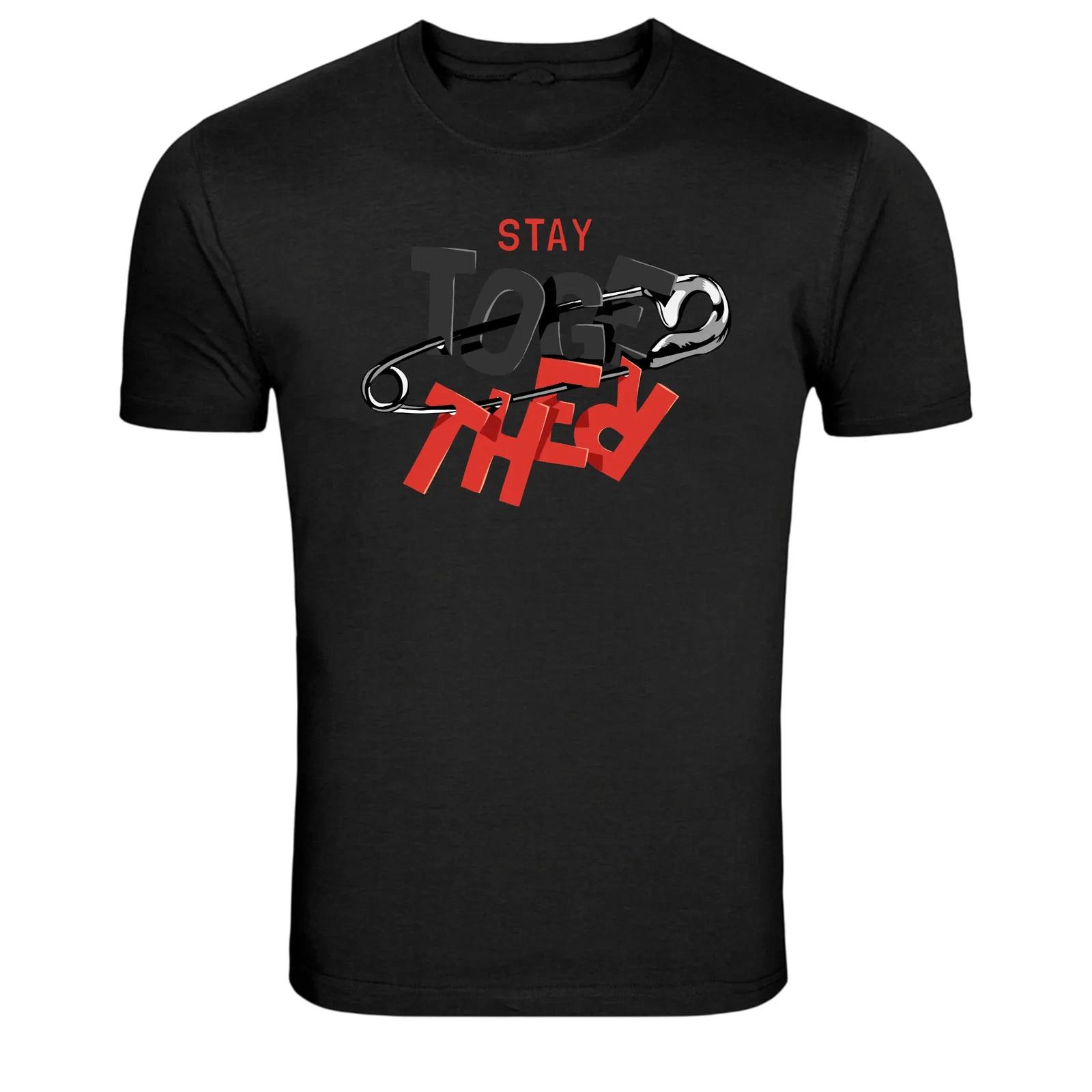 Stay Together Safety Pin Typography Graphic T-Shirt XS