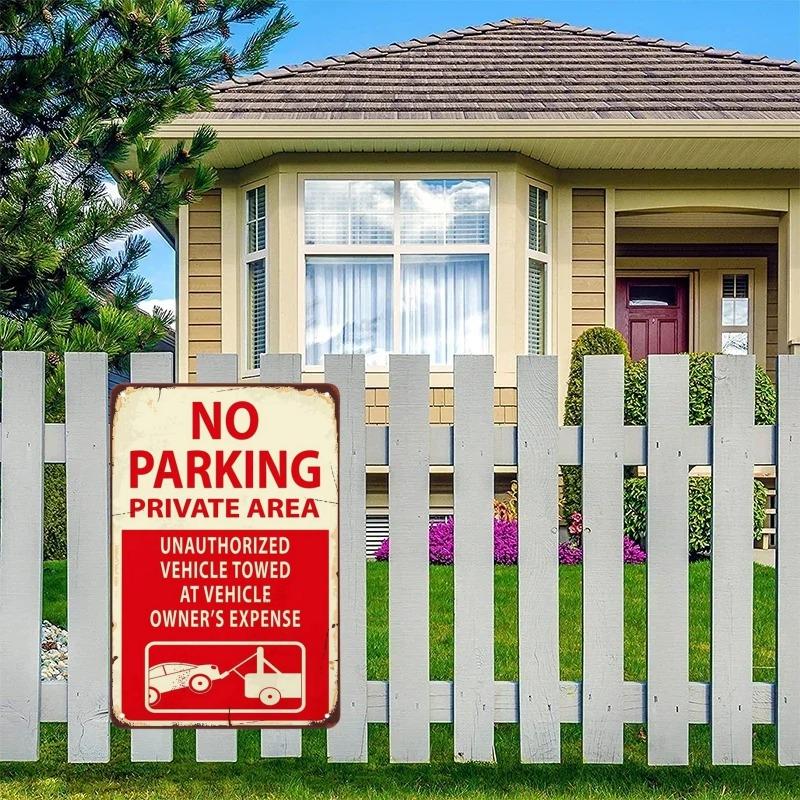 Vintage No Parking Anytime Metal Tin Signs Posters Plaque Iron Painting Decoration for Garage Outdoors Home Club Bar Wall Decor