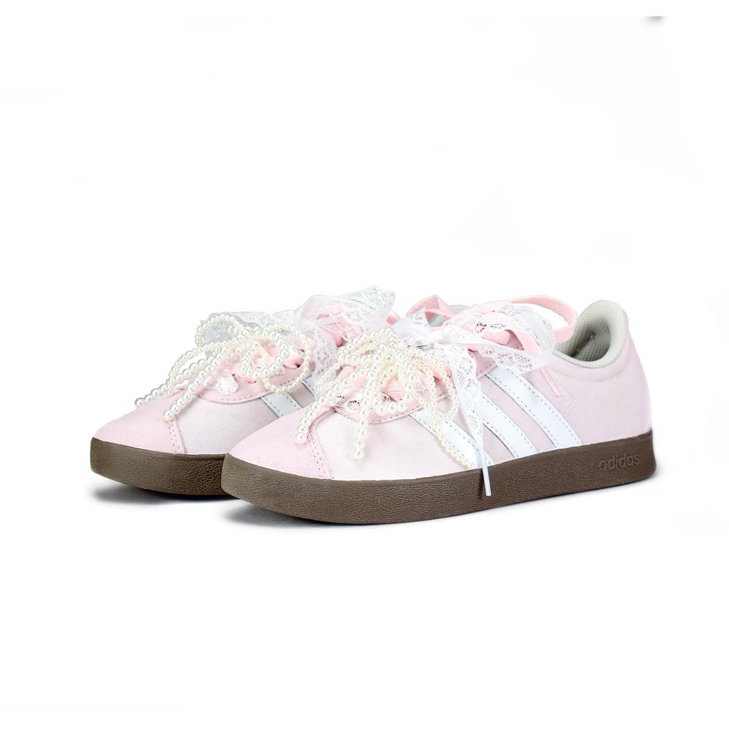 Adidas VL COURT 2.0 Slip Resistant Abrasion Resistant Low top Skateboard Shoes Unisex Pink HQ1802(Team462-)