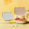 Silicone Baby Bowl with Lid, Food-Grade Suction Cup, Anti-Fall, Little Bear Design
