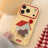 Korean 3D Cartoon Pony Horse Glitter House Phone Case For iPhone 17 16 15 14 13 12 Pro Max Shockproof Protective Soft Cover
