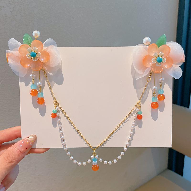 Chinese Style Hanfu Hairpin Set for Girls - Includes Hair Clips, Swaying Tassels, and Butterfly Accessories
