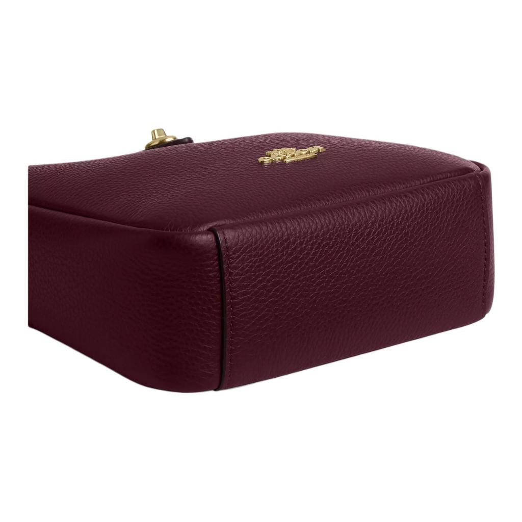 Coach Hadley 20 Letter Logo Gold Hardware Leather Crossbody Shoulder Bag Mini Women Bags Deep-Red CAL60-IMORX