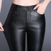 Syvent Large PU Leather Flare Stretch Faux Flattering Bell Synthetic J358 Women's Pants, Leather, Waterproof, Legs, Bottoms, Leather,