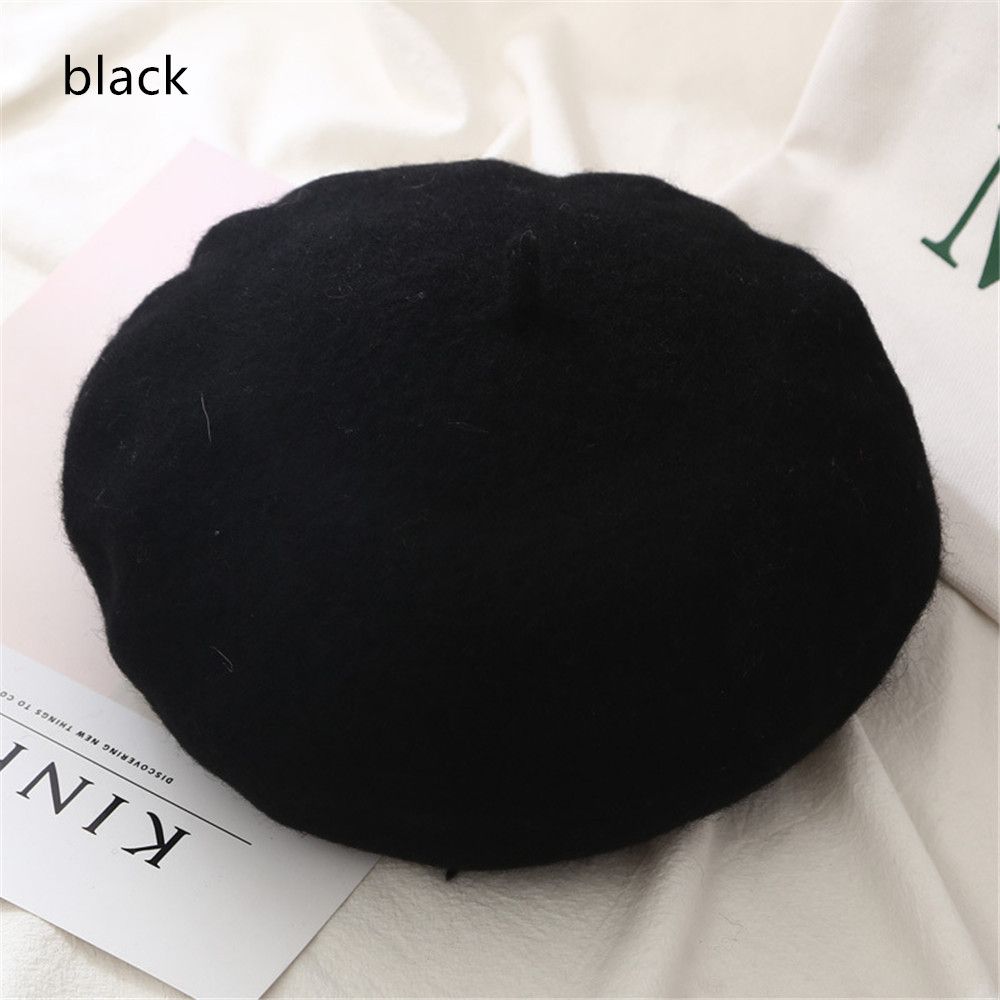 Wool Beret Hats Women Winter French Hat Girls Solid Color Fashion Autumn Winter Beret Hat For Women Flat Cap Hat Felt Berets
