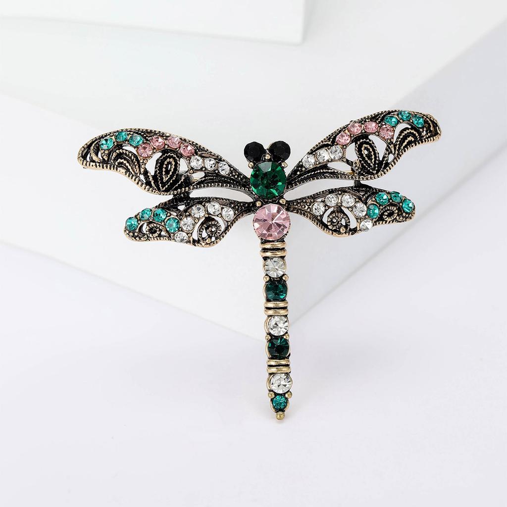 Fashionable Sophisticated Dragonflies Lapel Pin with Dripping Oil Designs Contrast Accessory for Party Supplies Costumes