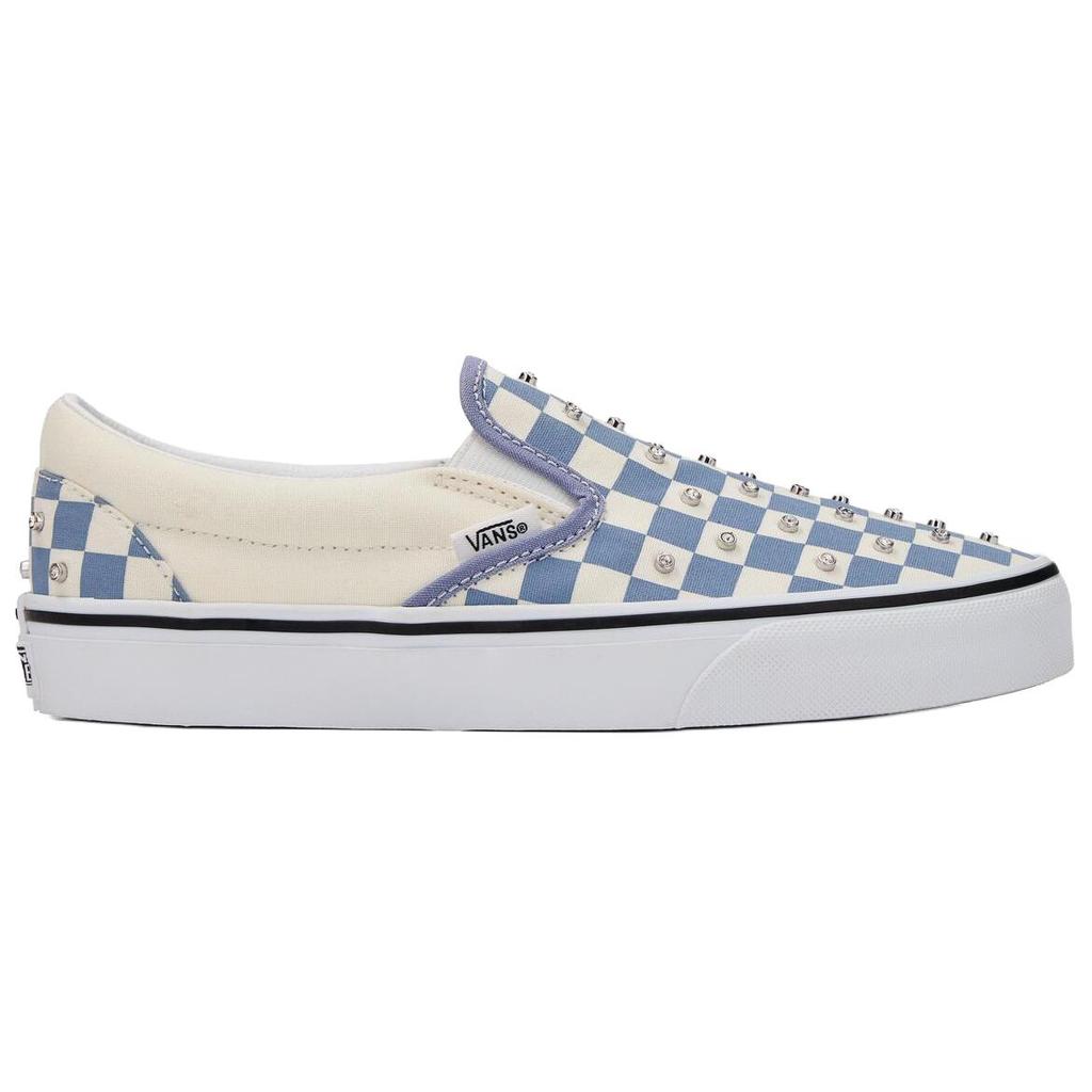 Vans CLASSIC SLIP on Skateboard Shoes Women's Ecru Blue VN000D6YFOI