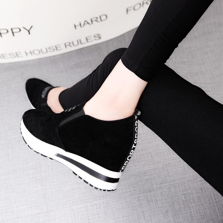 Four Seasons New Inner Height Increase Casual Platform Student Single Shoes