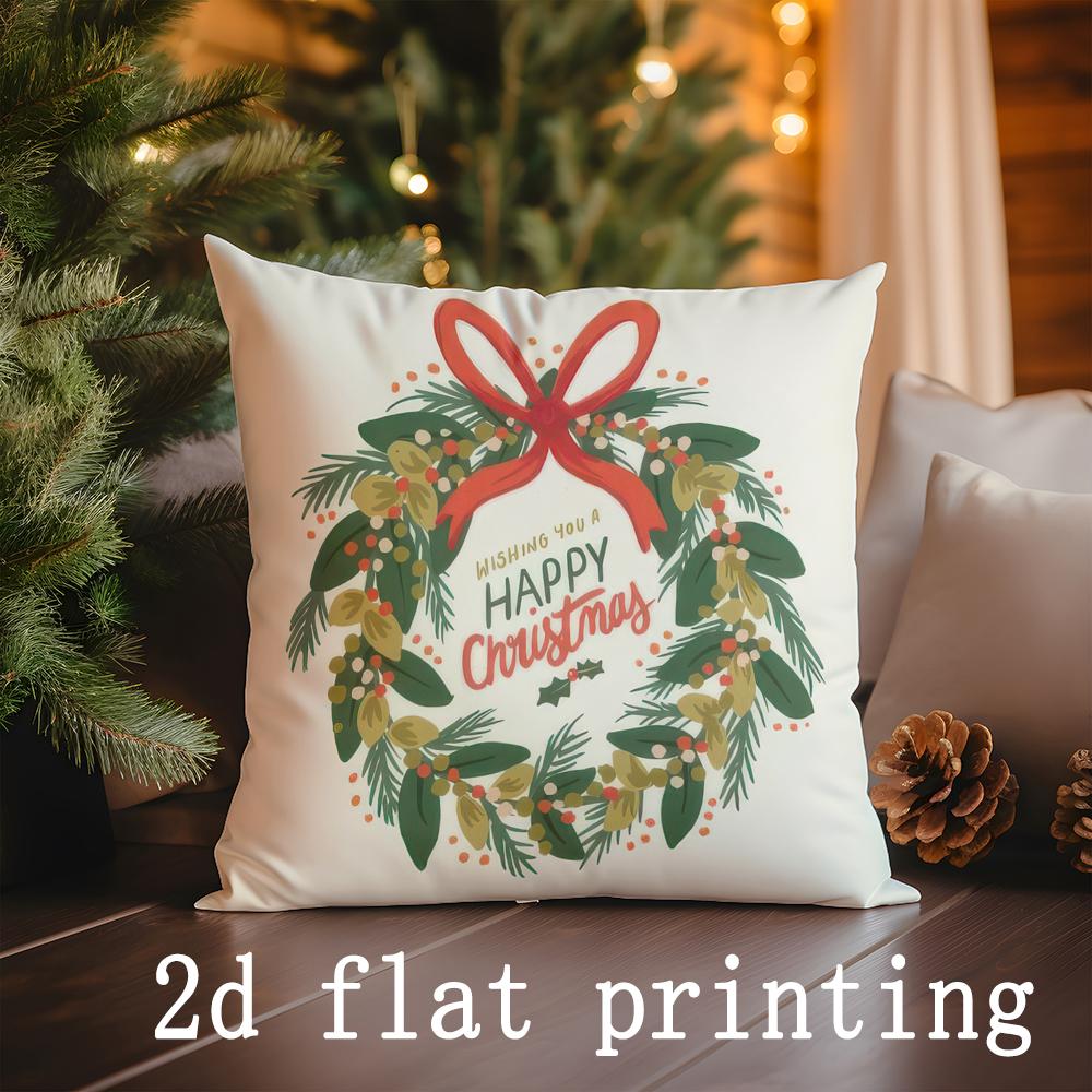 Home Decor Christmas-themed Funny & Festive Pillow Covers Pattern Cushion Cover Suitable for Sofa Bedroom Car Pillow Cover
