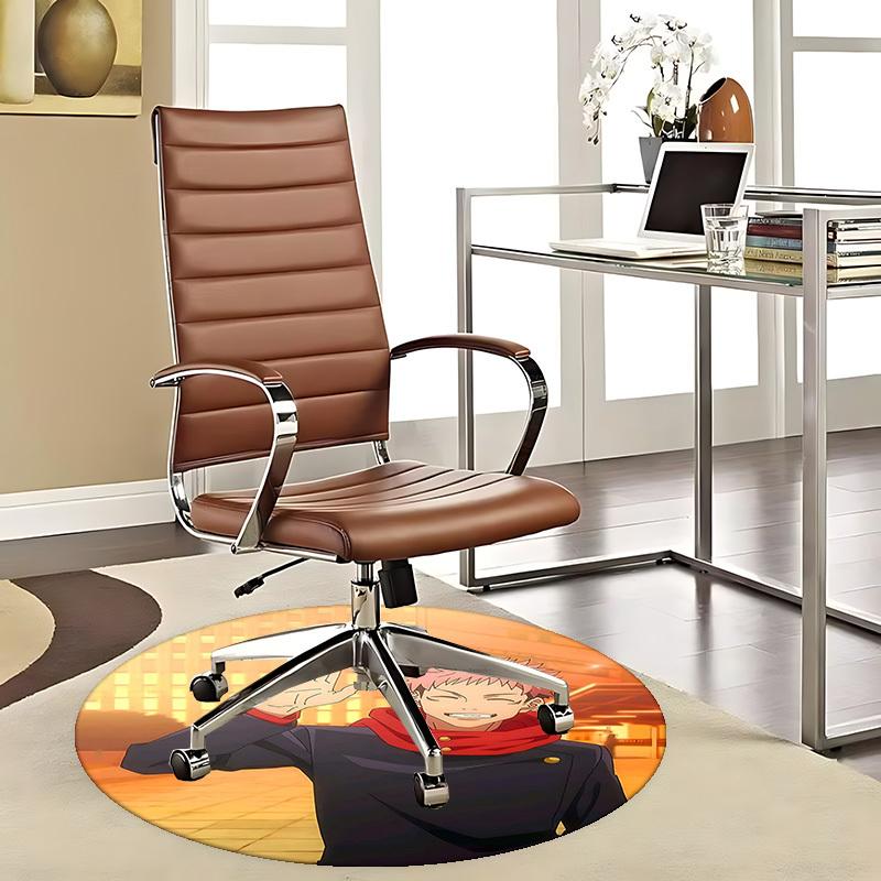 

1pc Anime Cartoon Design Round Carpet for Office Chair Mat, NonSlip Rug Suitable for Home Decor, Living Room, Bedroom 80cm