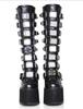 Brand Design Female Wedges High Heels Thigh High Boots Fashion Black Platform Boots Gothic for women Cosplay Shoes Woman Autumn