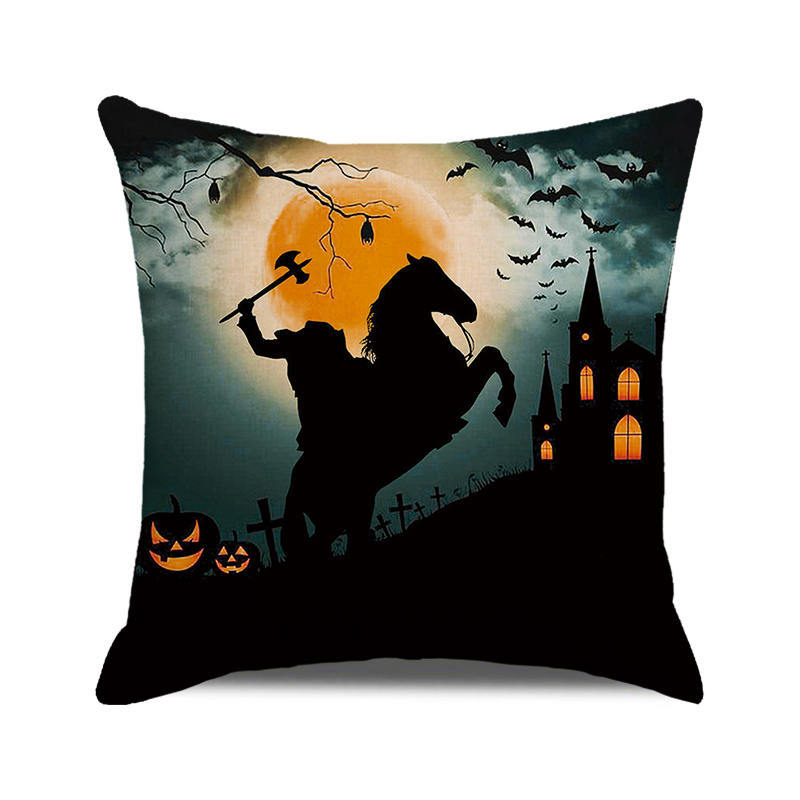 Halloween colorful pumpkin devil Digital printing short plush pillow covers for car sofa office cushion cover home goods