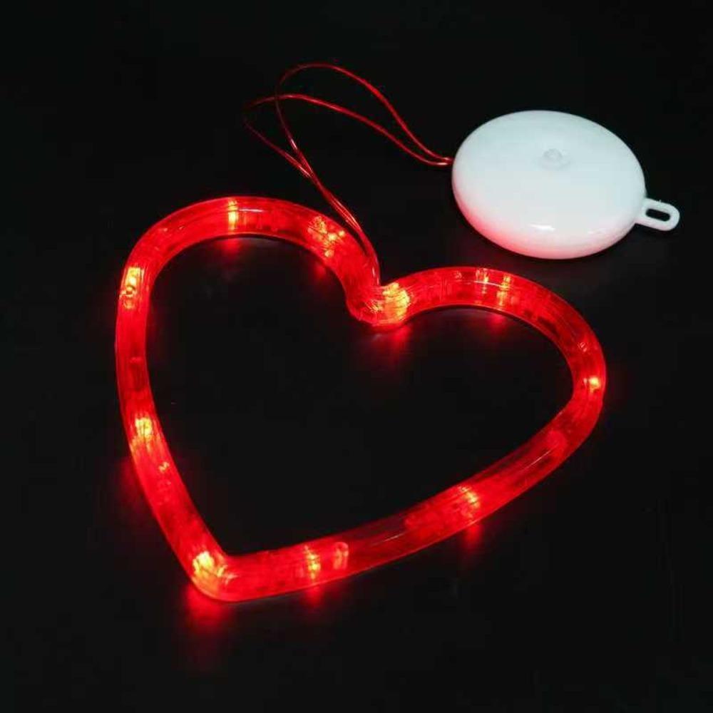 Светодиодный светильник на батарейках в форме сердца с таймером, подвесной светодиодный светильник, пластиковая лампа-присоска  Любовь