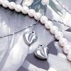 Surgical steel convex cut heart pendant accessory
