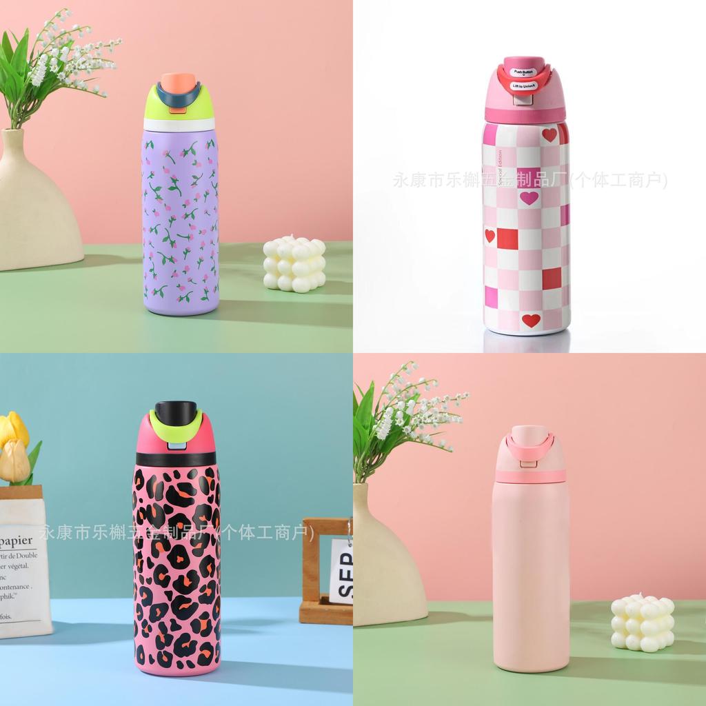Double Drinking Fruit Cup Large Capacity 304 Stainless Steel Insulated Water Bottle With Bouncing Lid For Outdoor Use