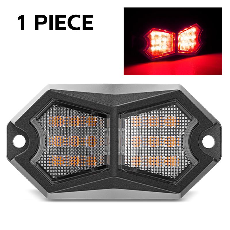 18 LED Rock Chassis Lights Red White Blue Neon Car Underglow Bottom Decoration Lamp 12V 24V for Offroad Truck SUV ATV Boat Van