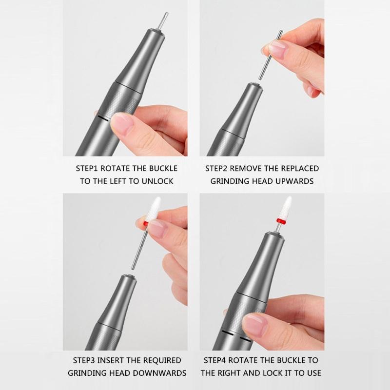 Electric Nails Drill Machine Rechargeable Nails Drill Set 35000rpm Manicure Set Manicures Tool for Acrylic Nails