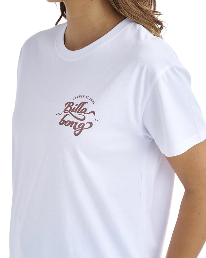 Billabong Modern Square Logo Boy Fit Tee In Nut Women's
