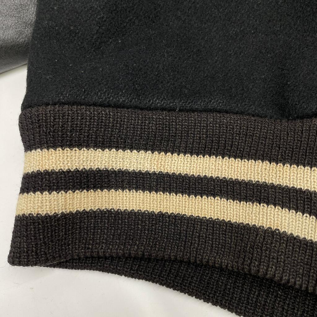 Golden Bear 80S USA Made Black Wool Quilted Stadium Jacket Jacket M blackUsed