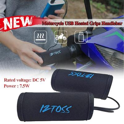 Um par de alças de aquecimento USB para motocicleta elétrica de inverno modificação de punhos aquecidos