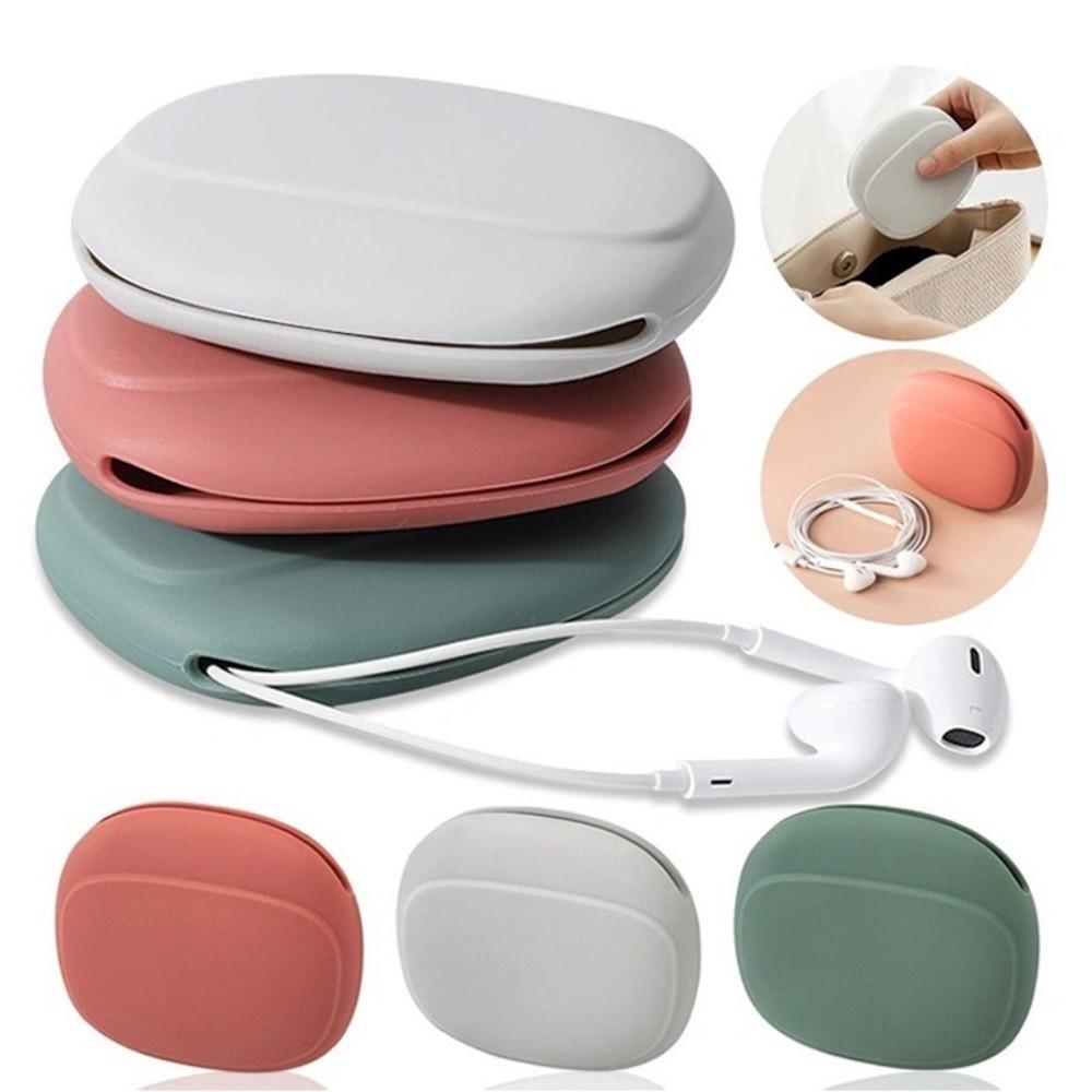 New Silicone Headphone Storage Box U Disk Mini Data Cable Bag Portable Cute Lipstick Storage Accessory Organization