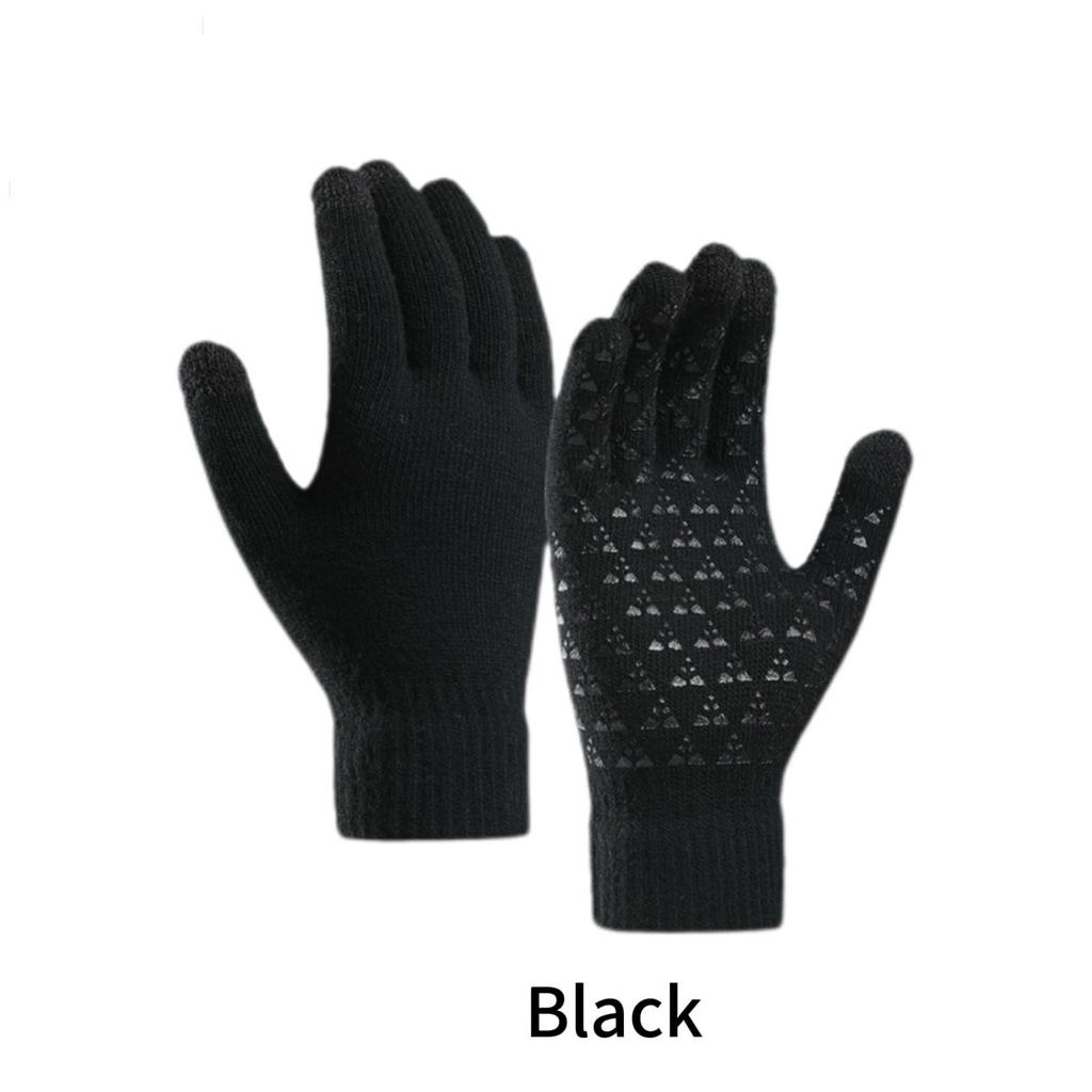 Winter Knitted Gloves Outdoor Cycling Sport Warm Glove Full Fingers Thickness Non-slip Touch Screen Gloves For Running Hiking