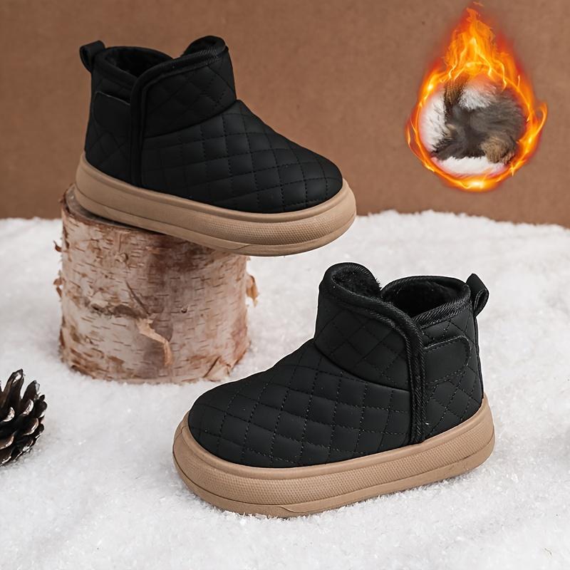 Winter Warm Boys Girls Slip Resistant EVA Snow Boots Arch Support Round Toe Soft Lining Cushioned Insole Beige Black White Gray Casual Shoes Snow