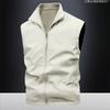 Logo-8XL large size men's outdoor fishing tooling casual double-sided vest fleece stand-up collar vest can be added